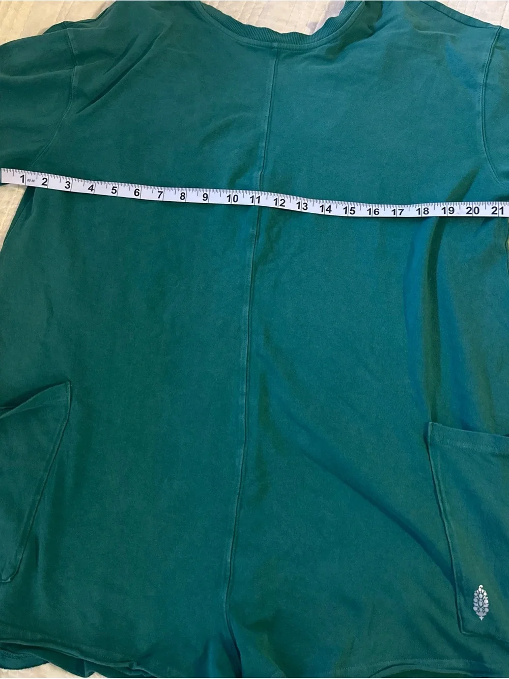 Free People Hot Shot Teal Green Open Front Large with Patch Pockets